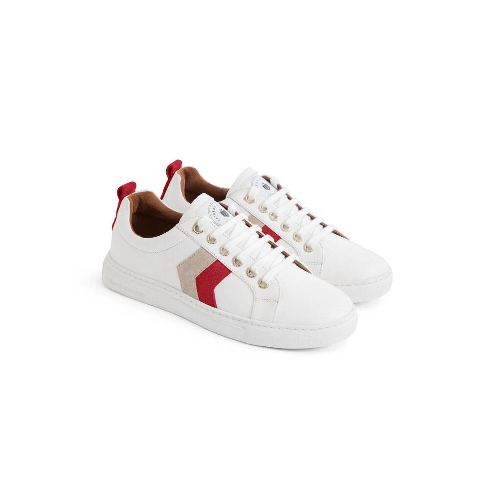 NEW FAIRFAX & FAVOR women's alexandra trainer shoe in cherry/stone